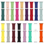 Silikon-Ersatzarmband mit silberner Dornschließe, passend für Apple Watch Series 7 (41 mm), 6, SE, 5 und 4 (40 mm) sowie für Apple Watch Series 7 (45 mm), 6, SE, 5 und 4 (44 mm).