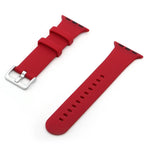 Silikon-Ersatzarmband mit silberner Dornschließe, passend für Apple Watch Series 7 (41 mm), 6, SE, 5 und 4 (40 mm) sowie für Apple Watch Series 7 (45 mm), 6, SE, 5 und 4 (44 mm).