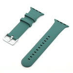 Silikon-Ersatzarmband mit silberner Dornschließe, passend für Apple Watch Series 7 (41 mm), 6, SE, 5 und 4 (40 mm) sowie für Apple Watch Series 7 (45 mm), 6, SE, 5 und 4 (44 mm).