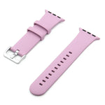 Silikon-Ersatzarmband mit silberner Dornschließe, passend für Apple Watch Series 7 (41 mm), 6, SE, 5 und 4 (40 mm) sowie für Apple Watch Series 7 (45 mm), 6, SE, 5 und 4 (44 mm).