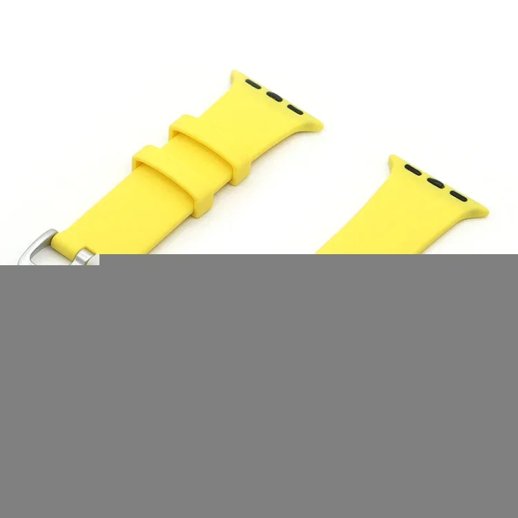Silikon-Ersatzarmband mit silberner Dornschließe, passend für Apple Watch Series 7 (41 mm), 6, SE, 5 und 4 (40 mm) sowie für Apple Watch Series 7 (45 mm), 6, SE, 5 und 4 (44 mm).