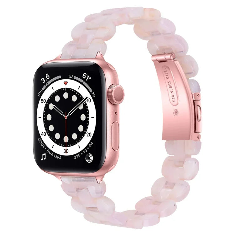 Ovales Ersatzarmband aus Kunstharz, passend für Apple Watch Series 7 (41 mm), 6, SE, 5 und 4 (40 mm) sowie für Apple Watch Series 7 (45 mm), 6, SE, 5 und 4 (44 mm).
