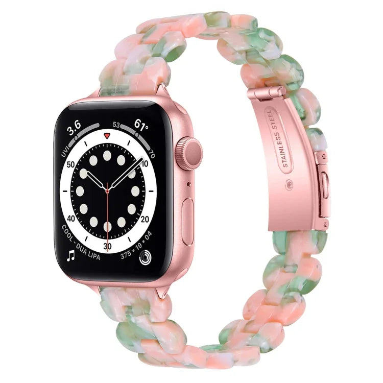 Ovales Ersatzarmband aus Kunstharz, passend für Apple Watch Series 7 (41 mm), 6, SE, 5 und 4 (40 mm) sowie für Apple Watch Series 7 (45 mm), 6, SE, 5 und 4 (44 mm).