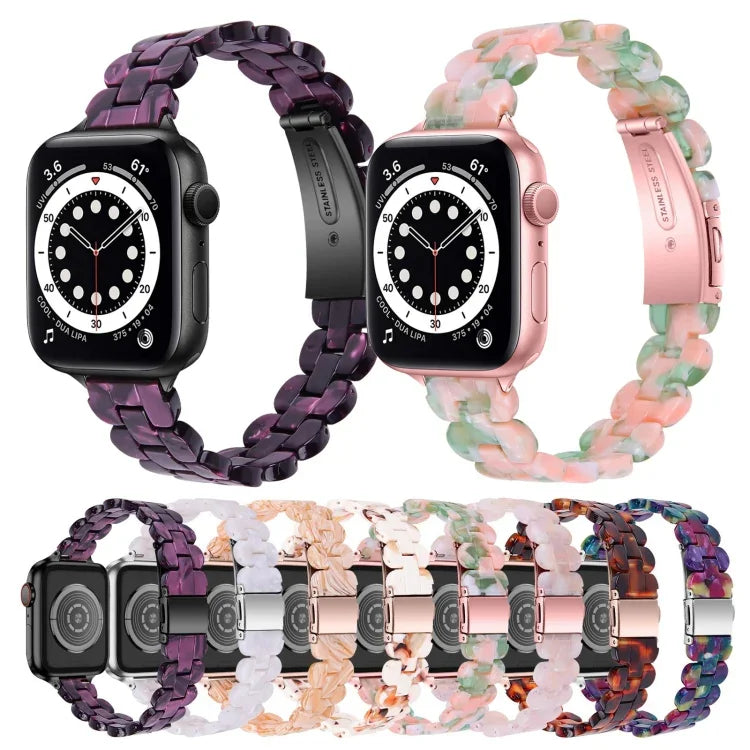 Ovales Ersatzarmband aus Kunstharz, passend für Apple Watch Series 7 (41 mm), 6, SE, 5 und 4 (40 mm) sowie für Apple Watch Series 7 (45 mm), 6, SE, 5 und 4 (44 mm).