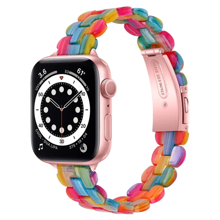 Ovales Ersatzarmband aus Kunstharz, passend für Apple Watch Series 7 (41 mm), 6, SE, 5 und 4 (40 mm) sowie für Apple Watch Series 7 (45 mm), 6, SE, 5 und 4 (44 mm).