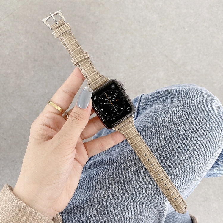 Ersatzarmband aus Krokodillederstruktur für Apple Watch Series 7 41mm / & 6 & SE & 5 & 4 40mm, für Apple Watch Series 7 45mm / & 6 & SE & 5 & 4 44mm