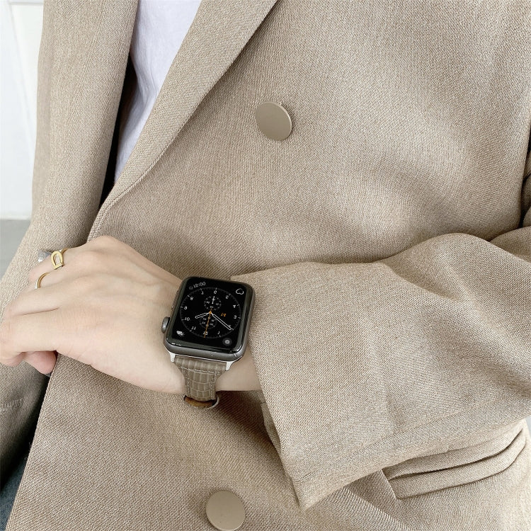 Ersatzarmband aus Krokodillederstruktur für Apple Watch Series 7 41mm / & 6 & SE & 5 & 4 40mm, für Apple Watch Series 7 45mm / & 6 & SE & 5 & 4 44mm