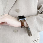 Ersatzarmband aus Krokodillederstruktur für Apple Watch Series 7 41mm / & 6 & SE & 5 & 4 40mm, für Apple Watch Series 7 45mm / & 6 & SE & 5 & 4 44mm
