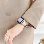 Ersatzarmband aus Krokodillederstruktur für Apple Watch Series 7 41mm / & 6 & SE & 5 & 4 40mm, für Apple Watch Series 7 45mm / & 6 & SE & 5 & 4 44mm