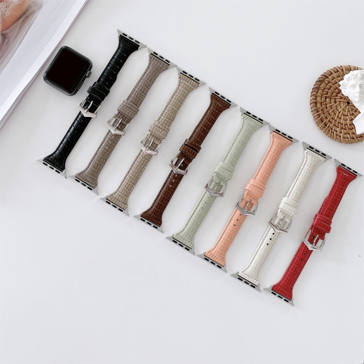 Ersatzarmband aus Krokodillederstruktur für Apple Watch Series 7 41mm / & 6 & SE & 5 & 4 40mm, für Apple Watch Series 7 45mm / & 6 & SE & 5 & 4 44mm