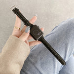 Ersatzarmband aus Krokodillederstruktur für Apple Watch Series 7 41mm / & 6 & SE & 5 & 4 40mm, für Apple Watch Series 7 45mm / & 6 & SE & 5 & 4 44mm