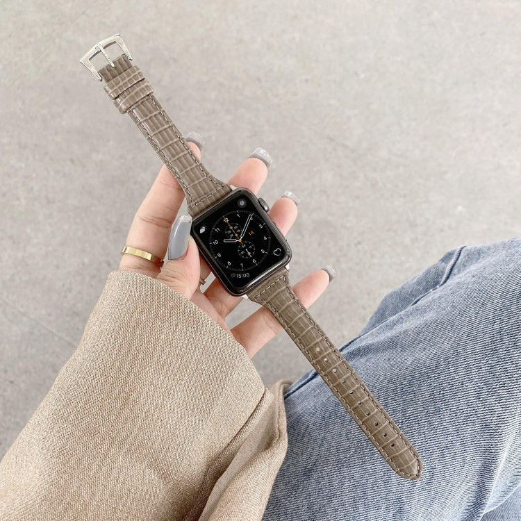 Ersatzarmband aus Krokodillederstruktur für Apple Watch Series 7 41mm / & 6 & SE & 5 & 4 40mm, für Apple Watch Series 7 45mm / & 6 & SE & 5 & 4 44mm