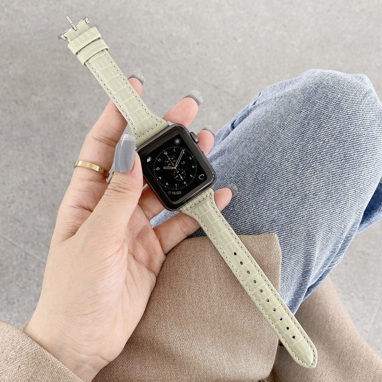 Ersatzarmband aus Krokodillederstruktur für Apple Watch Series 7 41mm / & 6 & SE & 5 & 4 40mm, für Apple Watch Series 7 45mm / & 6 & SE & 5 & 4 44mm