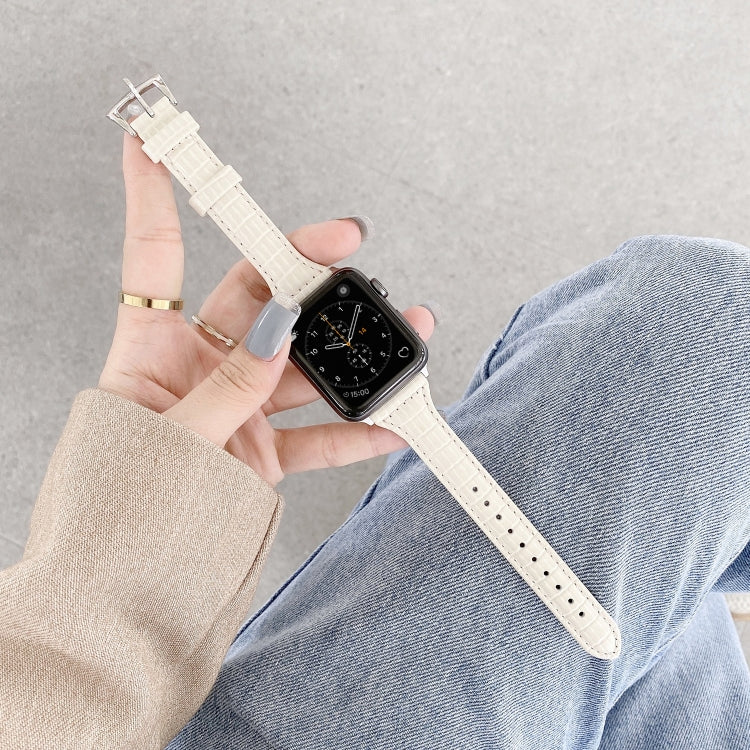 Ersatzarmband aus Krokodillederstruktur für Apple Watch Series 7 41mm / & 6 & SE & 5 & 4 40mm, für Apple Watch Series 7 45mm / & 6 & SE & 5 & 4 44mm