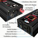 Tang III Generation 12V to 220V 6000W Car Power Inverter with LCD Display & Dual USB, 12V to 220V