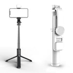 Q02S Fülllicht Bluetooth Selfie-Stick Stativ Handyhalter, Q02S (Schwarz), Q02S (Weiß)