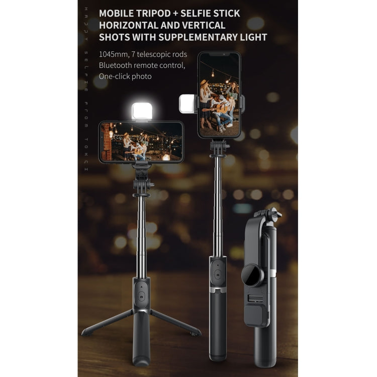 Q02S Fülllicht Bluetooth Selfie-Stick Stativ Handyhalter, Q02S (Schwarz), Q02S (Weiß)