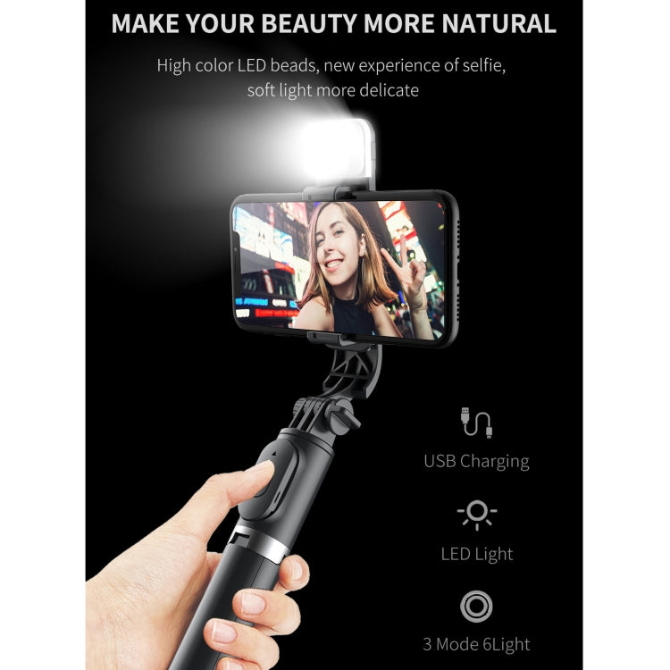 Q02S Fülllicht Bluetooth Selfie-Stick Stativ Handyhalter, Q02S (Schwarz), Q02S (Weiß)