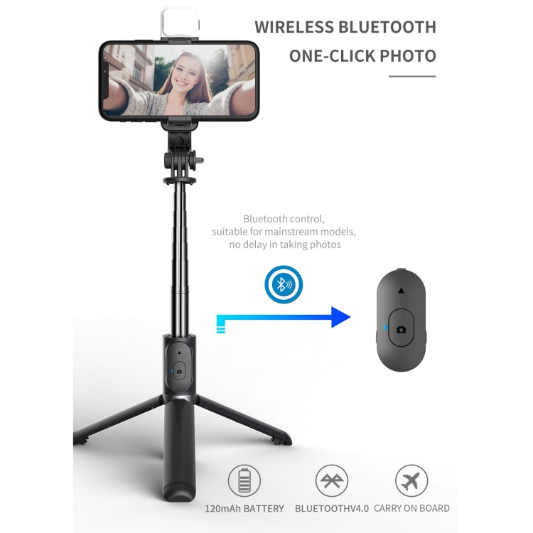 Q02S Fülllicht Bluetooth Selfie-Stick Stativ Handyhalter, Q02S (Schwarz), Q02S (Weiß)