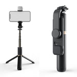 Q03S Fülllicht Bluetooth Selfie-Stick Stativ Handyhalter, Q03S (Schwarz), Q03S (Weiß)