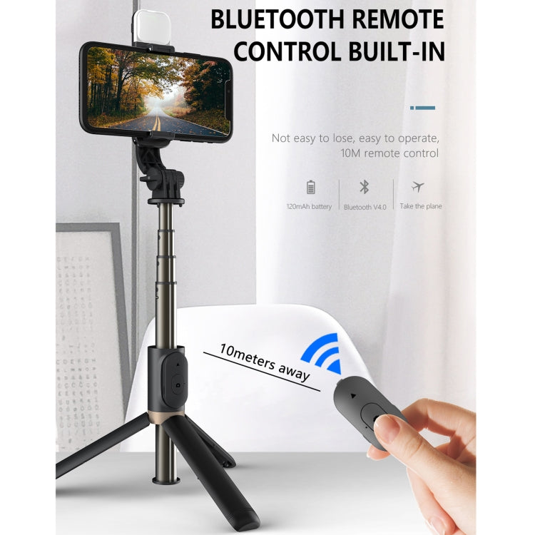 Q03S Fülllicht Bluetooth Selfie-Stick Stativ Handyhalter, Q03S (Schwarz), Q03S (Weiß)