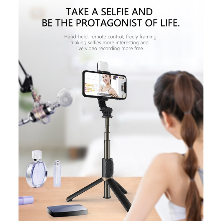 Q03S Fülllicht Bluetooth Selfie-Stick Stativ Handyhalter, Q03S (Schwarz), Q03S (Weiß)