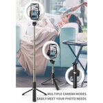 Q07 6 Zoll Ringlicht Tragbarer Bluetooth Selfie-Stick Stativ, Q07