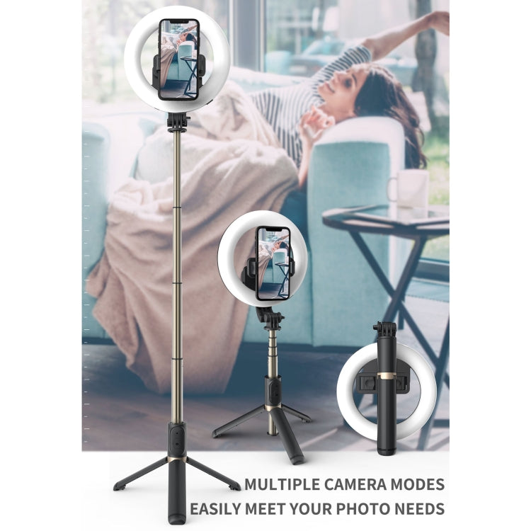 Q07 6 Zoll Ringlicht Tragbarer Bluetooth Selfie-Stick Stativ, Q07