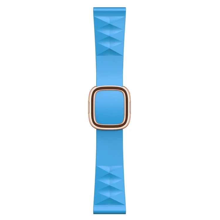Modern Style Silicone Replacement Strap Watchband For Apple Watch Series 6 & SE & 5 & 4 40mm / 3 & 2 & 1 38mm, Black Buckle, Rose Gold Buckle, Silver Buckle