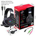 HXSJ F16 Gaming-Headset mit Mikrofon, RGB-Beleuchtung, Stereo, 3,5 mm + USB-Anschluss