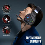 HXSJ F16 Gaming-Headset mit Mikrofon, RGB-Beleuchtung, Stereo, 3,5 mm + USB-Anschluss
