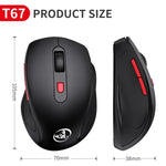 HXSJ T67 2.4G Bluetooth 3.0/5.0 Dual Mode Kabellose Maus, T67 2.4G