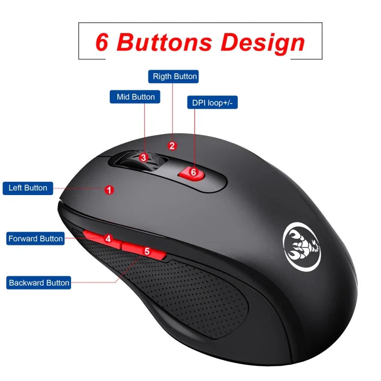 HXSJ T67 2.4G Bluetooth 3.0/5.0 Dual Mode Kabellose Maus, T67 2.4G