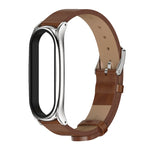For Xiaomi Mi Band 6 / 5 Mijobs Metal Case Crazy Horse Texture PU Microfiber Plus Watch Band