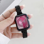Edelstahl-Ersatzarmband mit sieben Perlen, passend für Apple Watch Series 7 (41 mm), Series 6, SE, Series 5 und Series 4 (40 mm) sowie Series 7 (45 mm), Series 6, SE, Series 5 und Series 4 (44 mm).