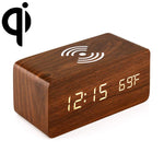 KD8801 5W Holz-Kreativ-Wireless-Ladegerät, LED-Spiegel, Digitalanzeige, Wecker, regulärer Stil