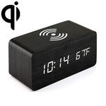 KD8801 5W Holz-Kreativ-Wireless-Ladegerät, LED-Spiegel, Digitalanzeige, Wecker, regulärer Stil