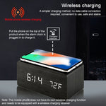 KD8801 5W Holz-Kreativ-Wireless-Ladegerät, LED-Spiegel, Digitalanzeige, Wecker, regulärer Stil