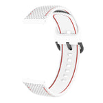 Zweifarbiges Silikon-Ersatzarmband mit Ziernähten für Samsung Galaxy Watch Active 2, 20 mm
