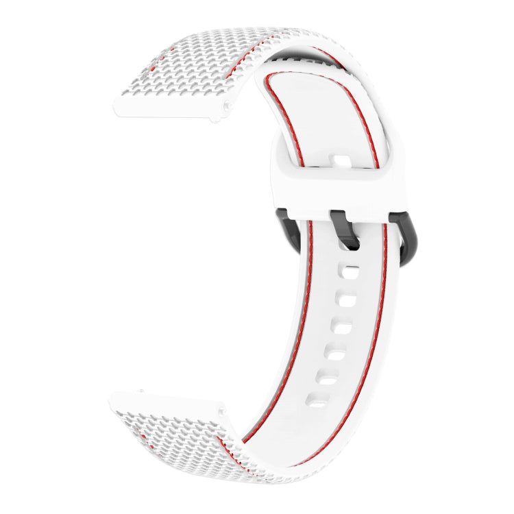 Zweifarbiges Silikon-Ersatzarmband mit Ziernähten für Samsung Galaxy Watch Active 2, 20 mm