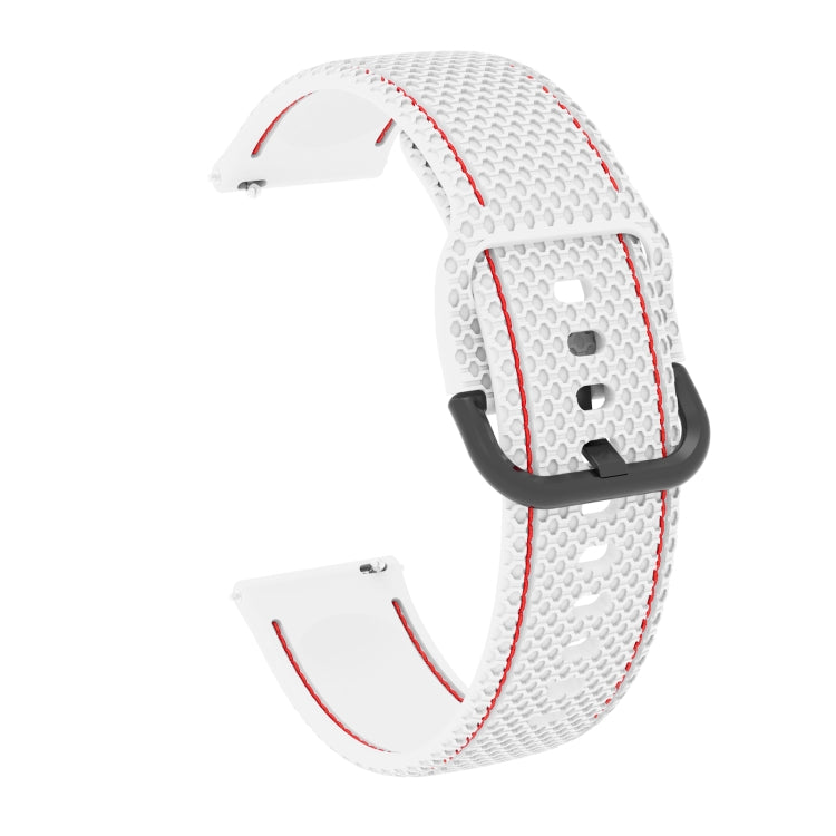 Zweifarbiges Silikon-Ersatzarmband mit Ziernähten für Samsung Galaxy Watch Active 2, 20 mm