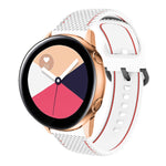 Zweifarbiges Silikon-Ersatzarmband mit Ziernähten für Samsung Galaxy Watch Active 2, 20 mm