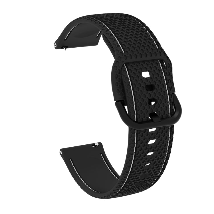 Zweifarbiges Silikon-Ersatzarmband mit Ziernähten für Samsung Galaxy Watch Active 2, 20 mm