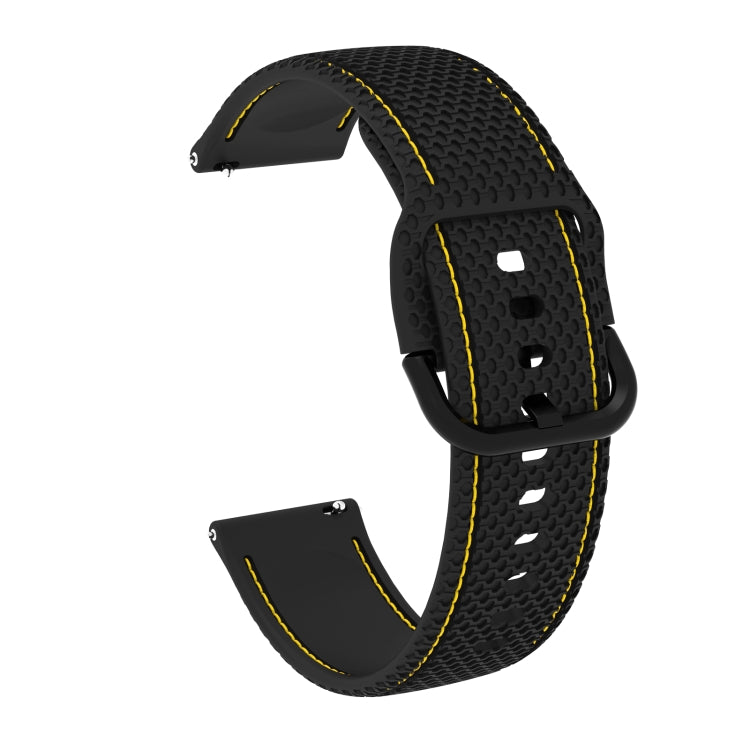 Zweifarbiges Silikon-Ersatzarmband mit Ziernähten für Samsung Galaxy Watch Active 2, 20 mm
