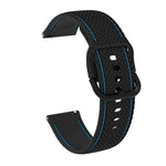Zweifarbiges Silikon-Ersatzarmband mit Ziernähten für Samsung Galaxy Watch Active 2, 20 mm
