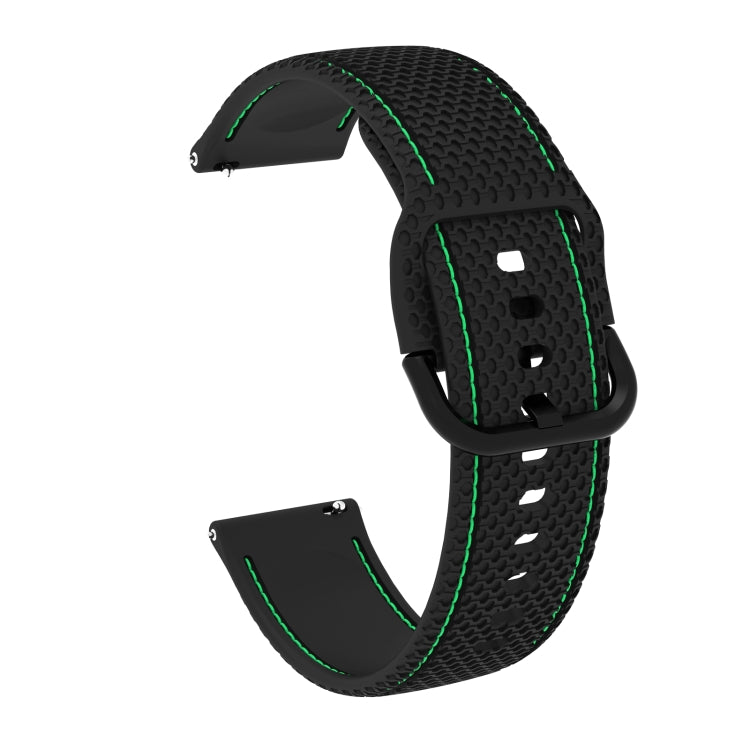 Zweifarbiges Silikon-Ersatzarmband mit Ziernähten für Samsung Galaxy Watch Active 2, 20 mm