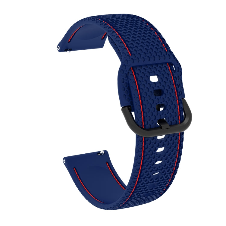 Zweifarbiges Silikon-Ersatzarmband mit Ziernähten für Samsung Galaxy Watch Active 2, 20 mm