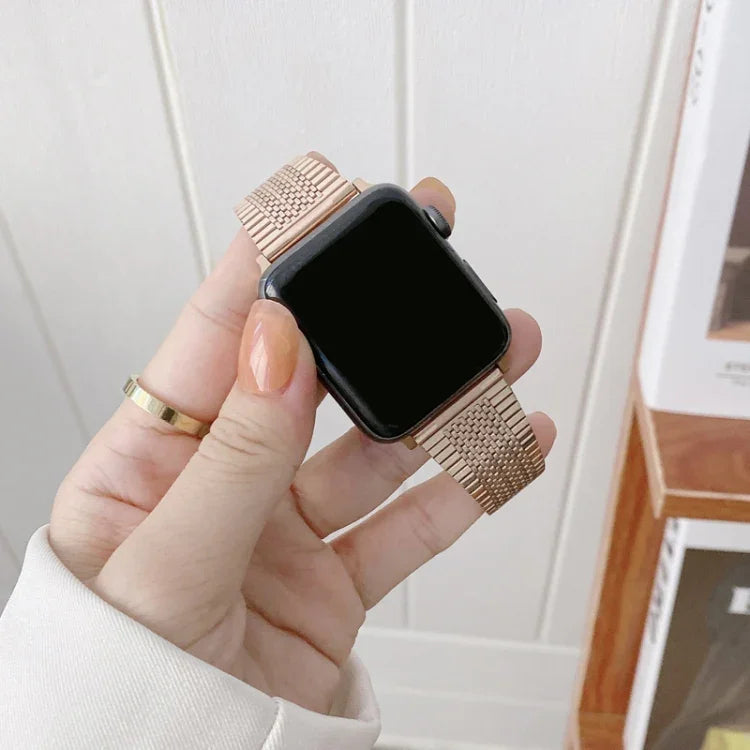 Schmale Edelstahl-Ersatzarmbänder für Apple Watch Series 7 (41 mm), 6, SE, 5 und 4 (40 mm) und 4 (45 mm), passend für Apple Watch Series 7 (45 mm), 6, SE, 5 und 4 (44 mm).