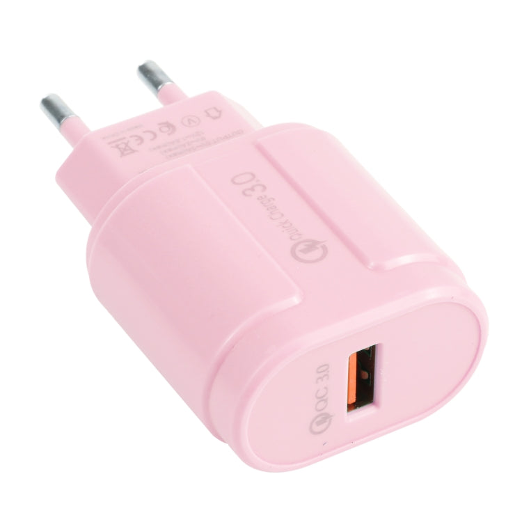 13-3 QC3.0 Einzelnes USB Interface Macarons Reise-Ladegerät, EU-Stecker, US-Stecker