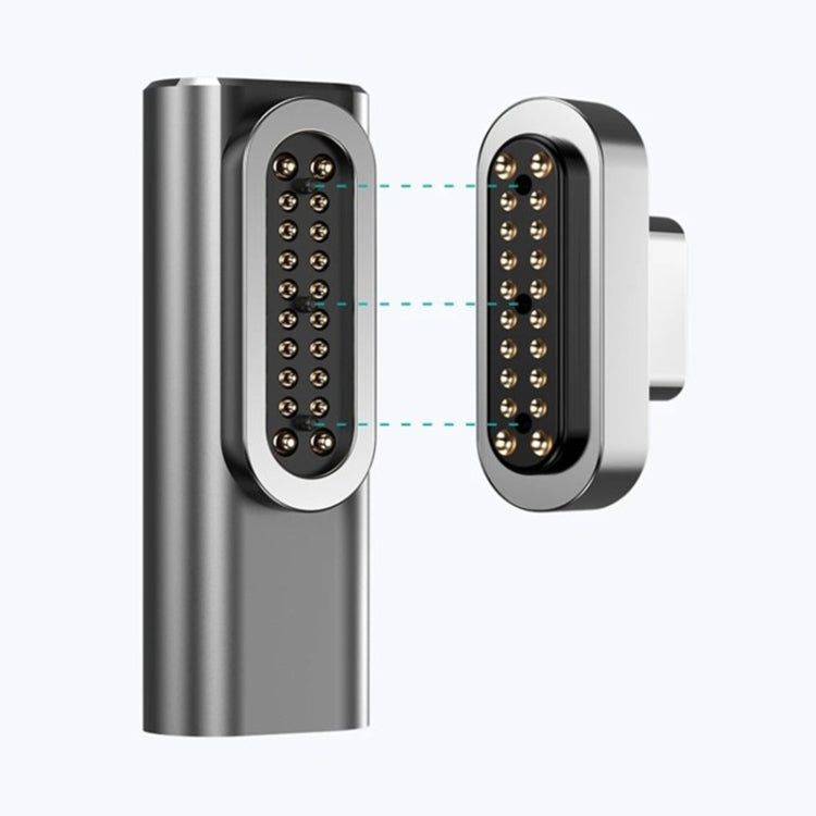 100W USB-C / Type-C Buchse zu 20-Pin magnetischem USB-C / Type-C Stecker Winkeladapter